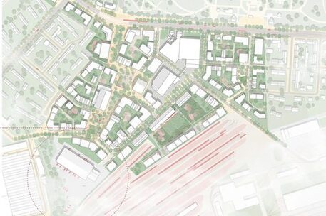 Lageplan urbanes Quartier am Hauptgüterbahnhof weitere Arbeit - Beitrag 1004