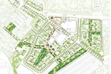 Lageplan urbanes Quartier am Hauptgüterbahnhof weitere Arbeit - Beitrag 1006