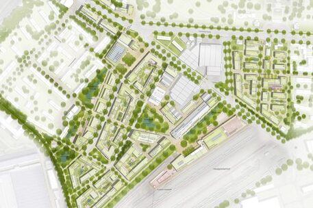 Lageplan urbanes Quartier am Hauptgüterbahnhof weitere Arbeit - Beitrag 1012