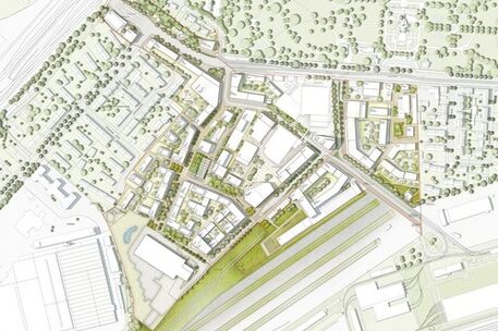 Lageplan urbanes Quartier am Hauptgüterbahnhof weitere Arbeit - Beitrag 1017