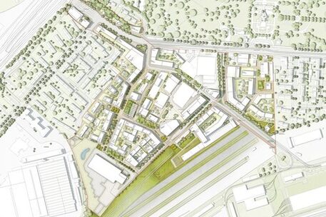 Lageplan urbanes Quartier am Hauptgüterbahnhof weitere Arbeit - Beitrag 1017