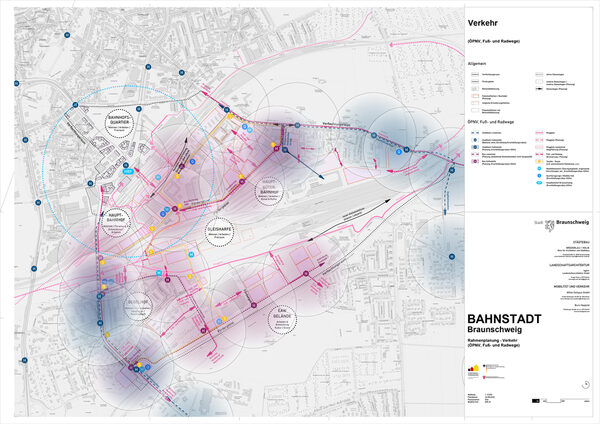 Verkehrskonzept ÖPNV / Fuß- und Radwege (Wird bei Klick vergrößert)