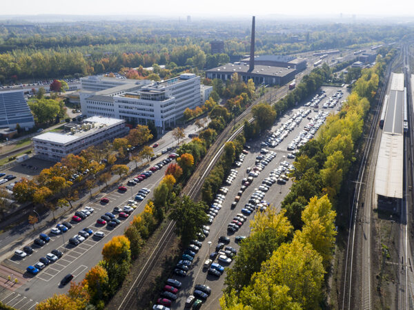 Foto aus Drohnenüberflug der Hauptbahnhof Südseite (Wird bei Klick vergrößert)