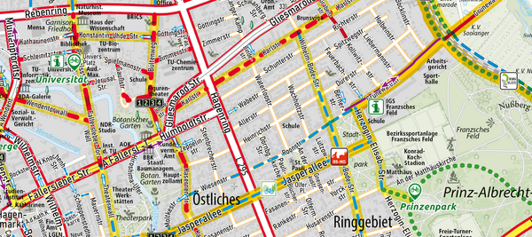 Ausschnitt aus dem Fahrradstadtplan