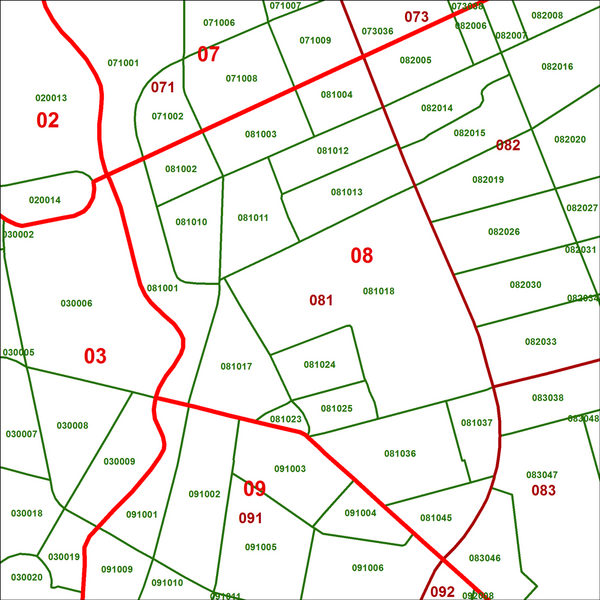 Kleinräumige Gliederung der Stadt Braunschweig (Wird bei Klick vergrößert)