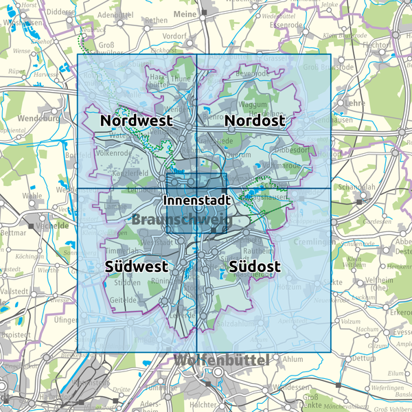 Kachelübersicht der Stadtkarte 5000