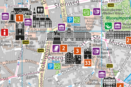 Innenstadtkarte mit Sehenswürdigkeiten