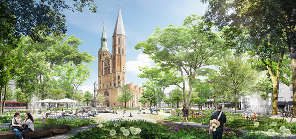 Wettbewerb Hagenmarkt 1. Preis, Perspektive (Wird bei Klick vergrößert)