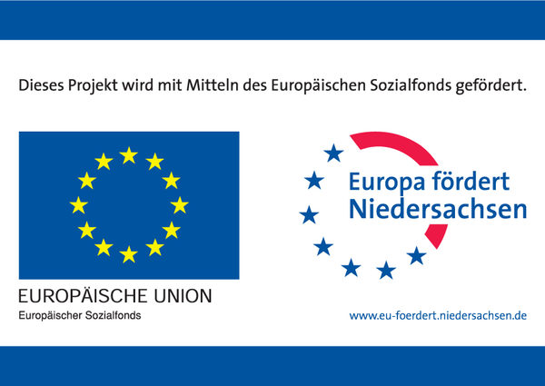 ESF-Schild für geförderte Maßnahmen durch die EU (Wird bei Klick vergrößert)