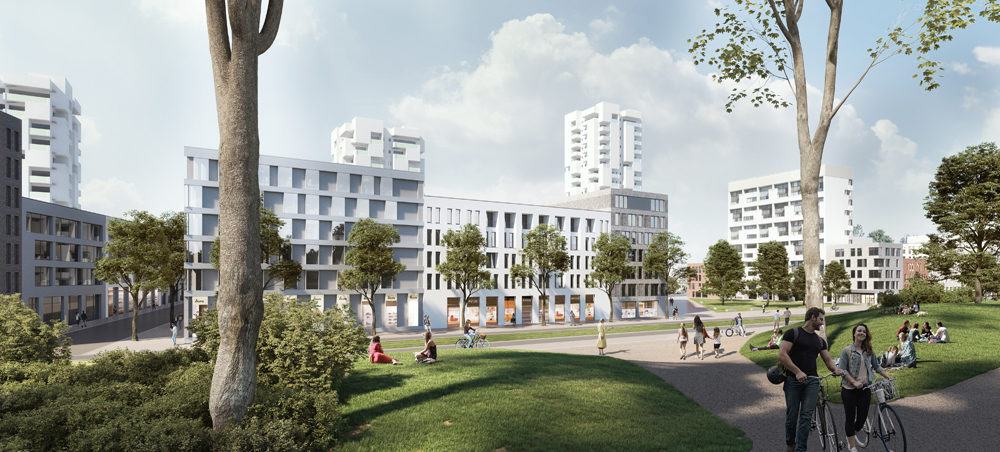 Blick auf die Kurt-Schumacher-Straße (Wird bei Klick vergrößert)