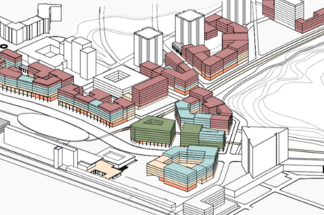 Schematische Ansicht des Bahnhofsquartiers