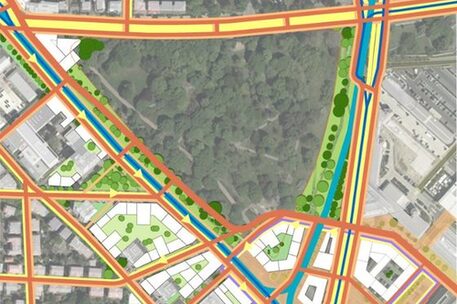 Schematische Ansicht des Bahnhofsquartiers