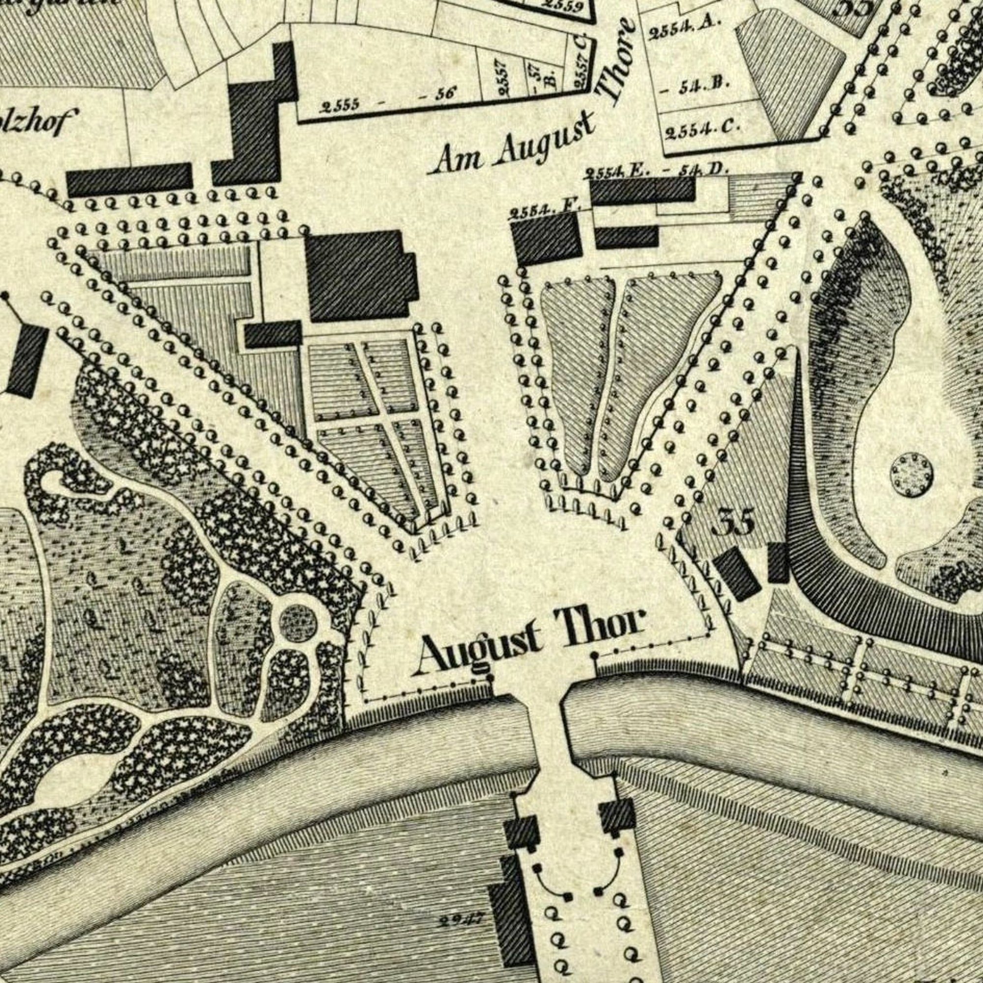 Augusttorbrücke, Stadtplan, 1826