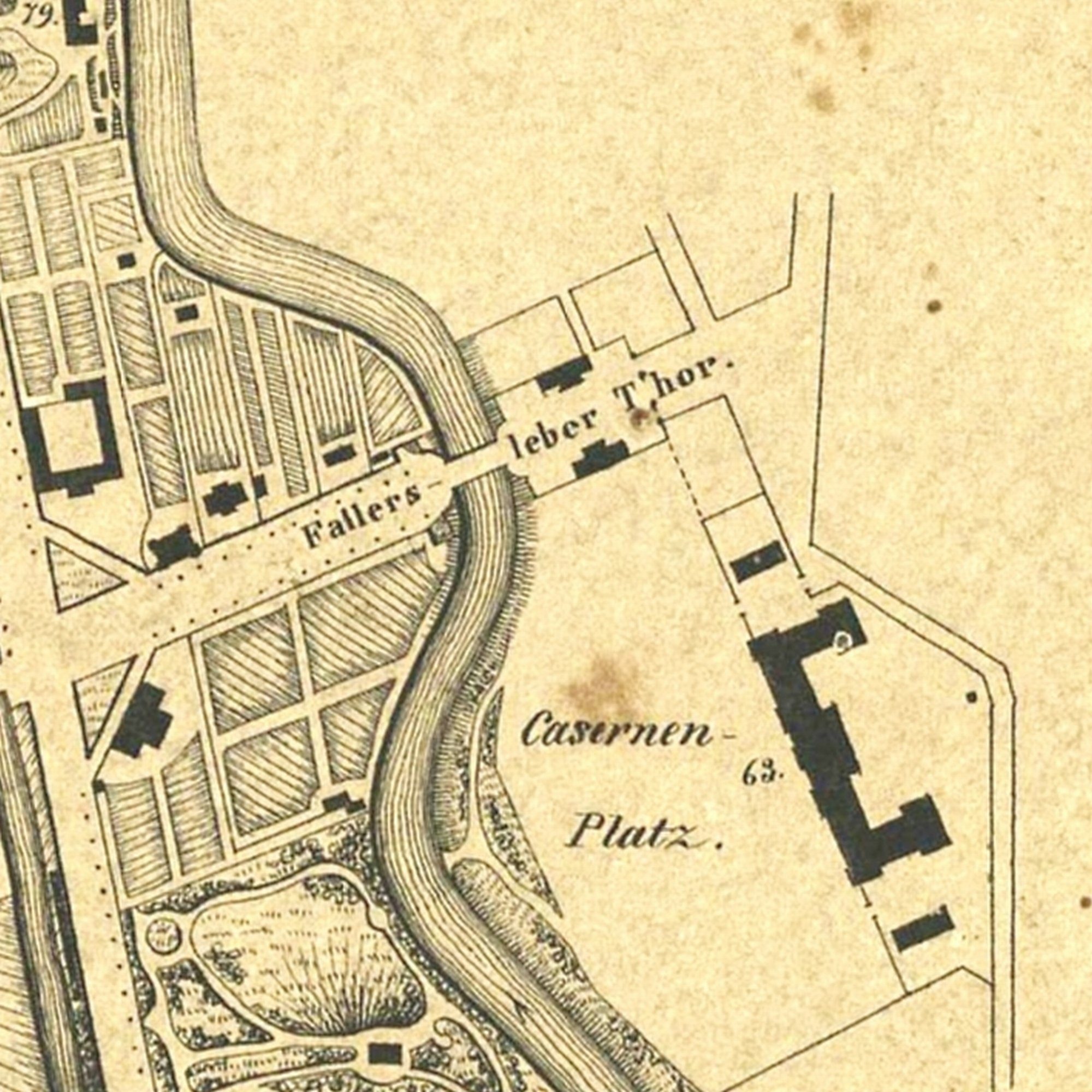 Fallerslebertorbrücke, Stadtplan, 1841