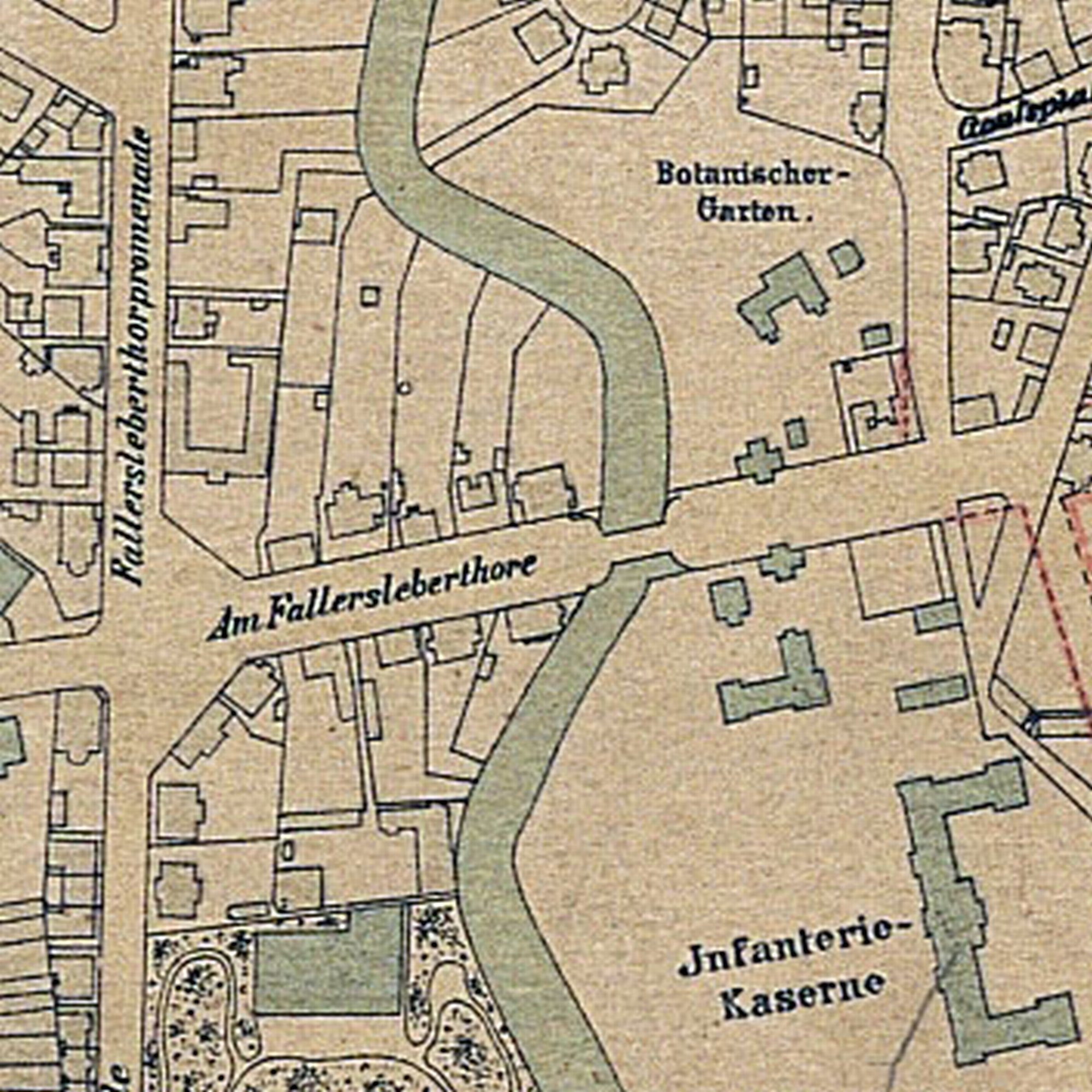 Fallerslebertorbrücke, Ortsbauplan, 1889