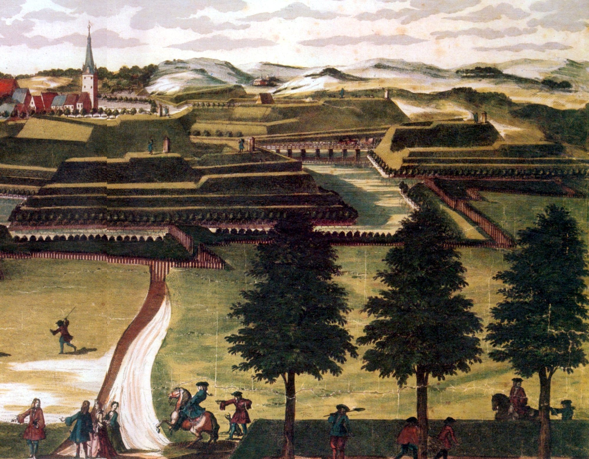 Fallerslebertorbrücke, Südostansicht, 1723 (Wird bei Klick vergrößert)