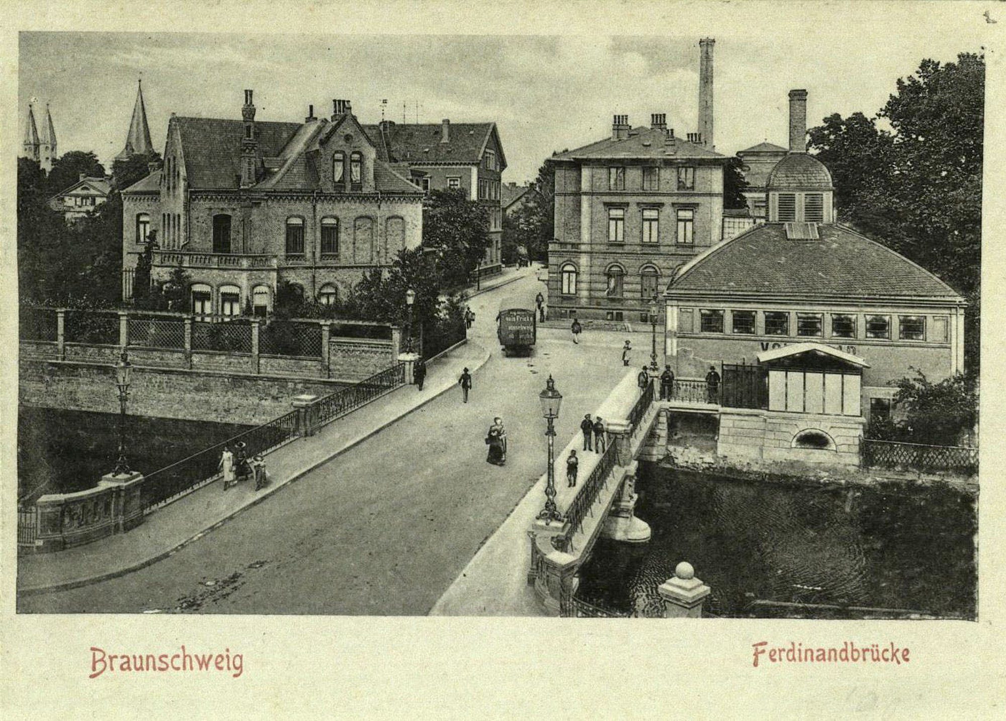 Ferdinandbrücke, Westansicht, um 1910 (Wird bei Klick vergrößert)