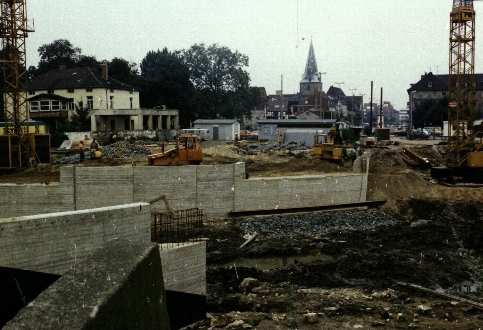 Gieselerbrücke, Baustelle, Südansicht, 1976 (Wird bei Klick vergrößert)