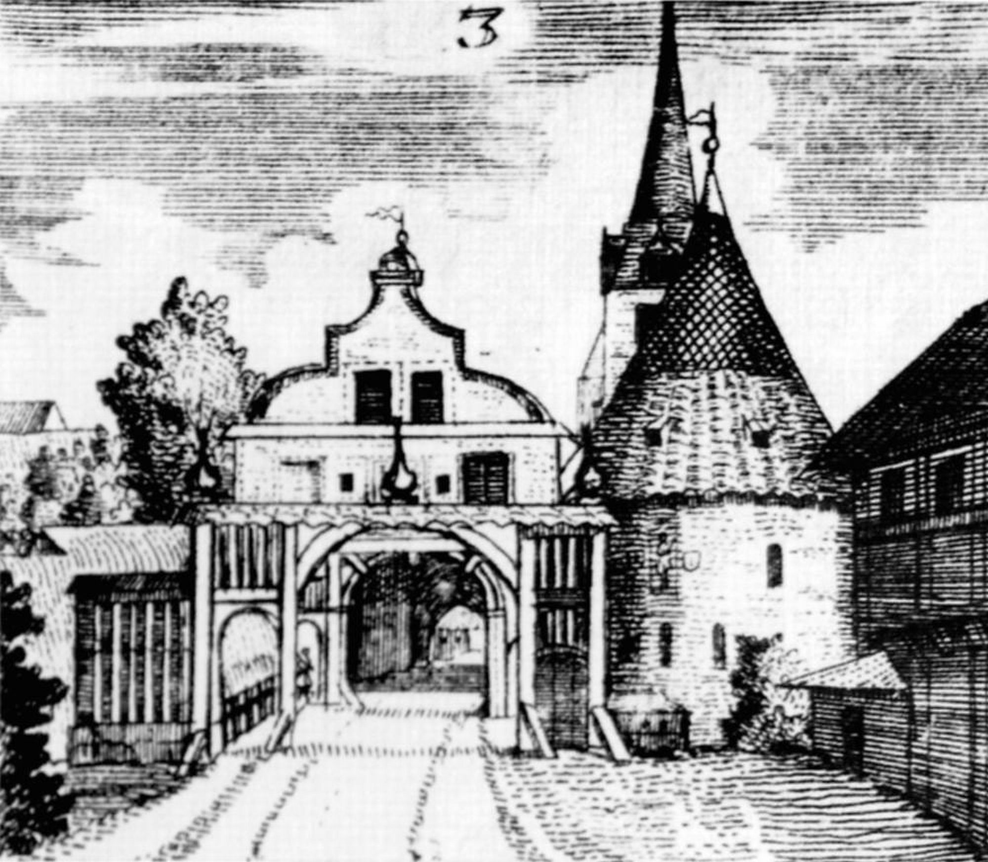 Hohetorbrücke, Westansicht Hohetor, 1716 (Wird bei Klick vergrößert)