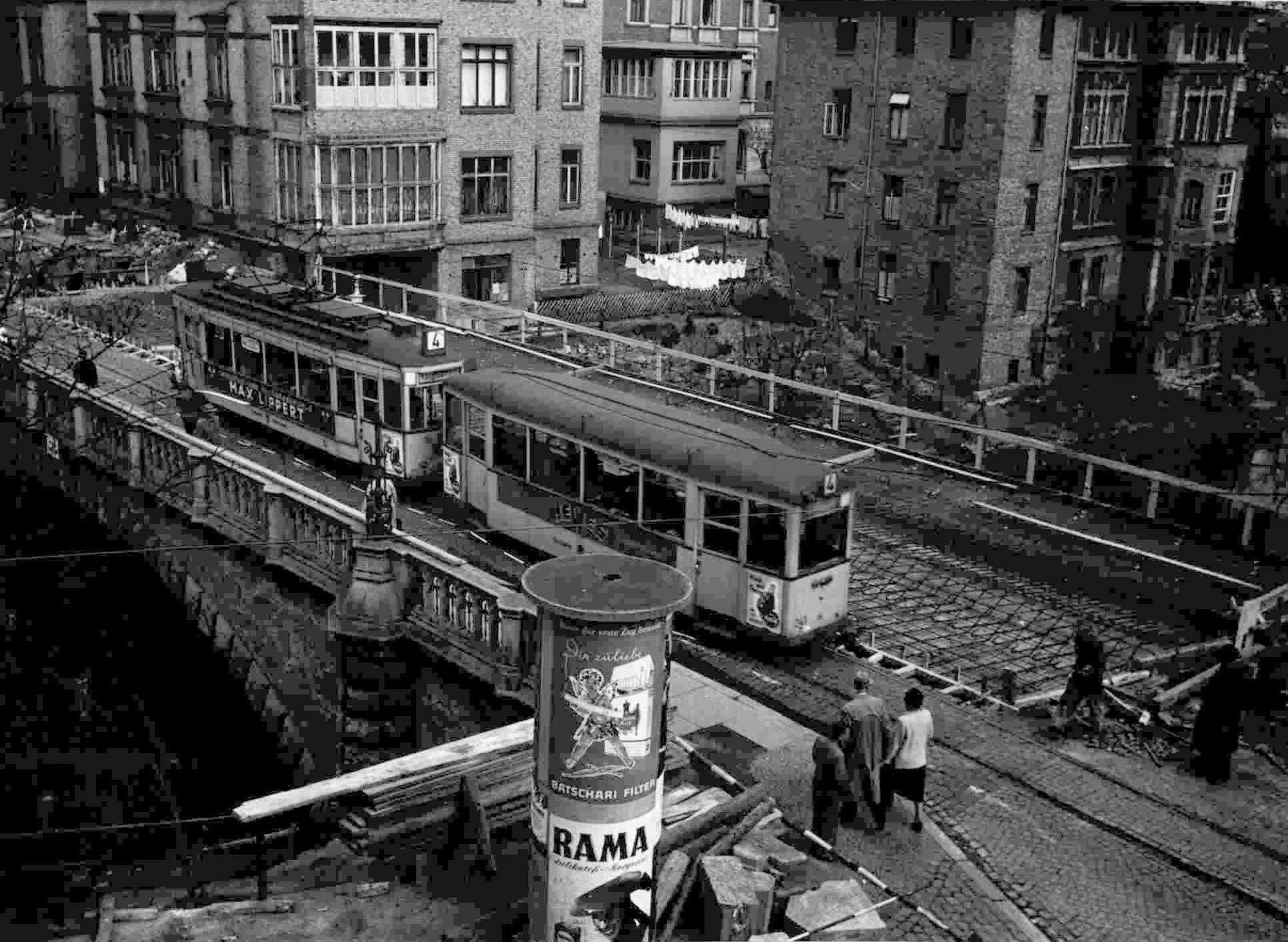 Leonhardbrücke, Umbauarbeiten, 1956