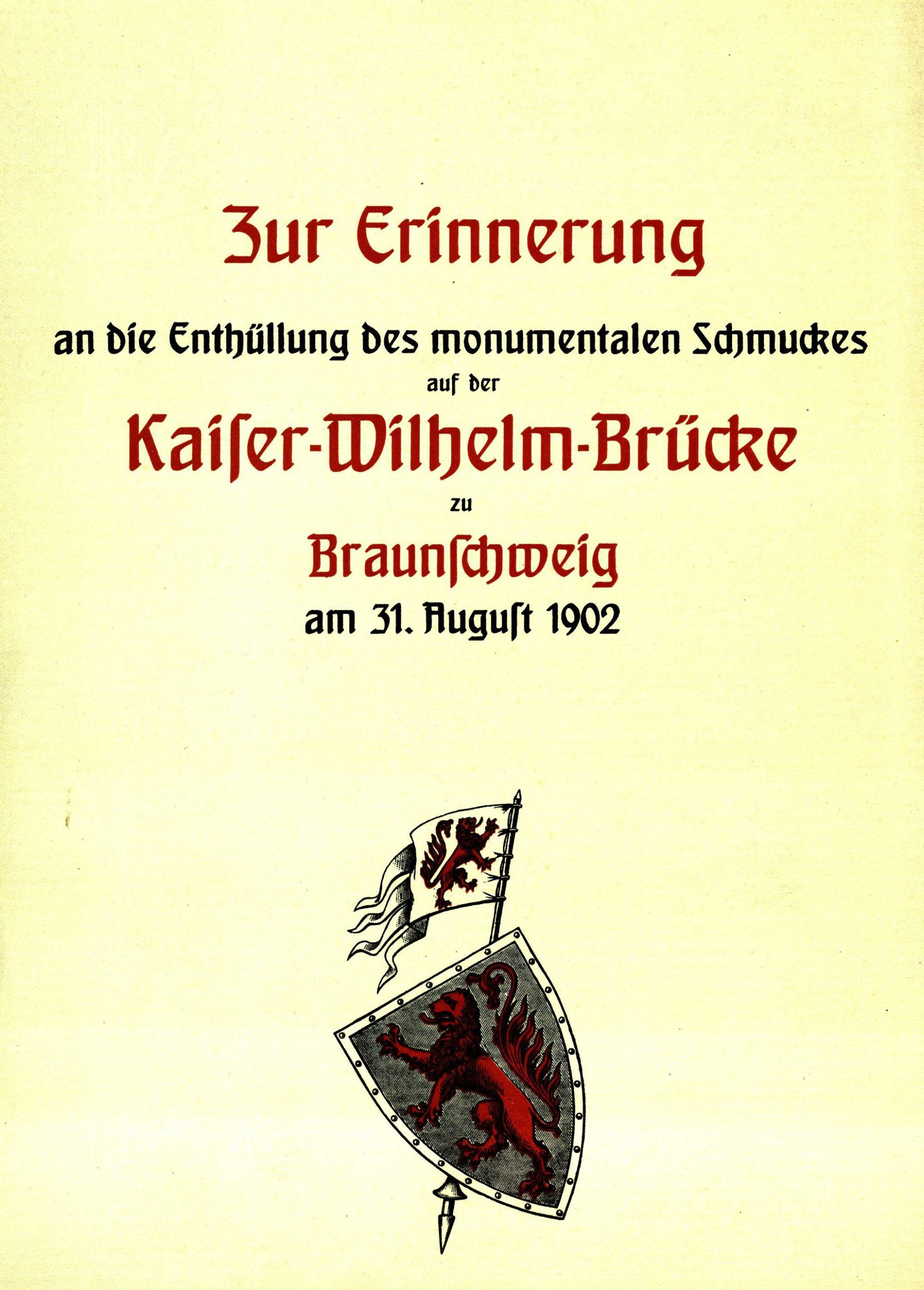 Theaterbrücke, Einladung zur Einweihung des Figurenschmucks, 1902 (Wird bei Klick vergrößert)