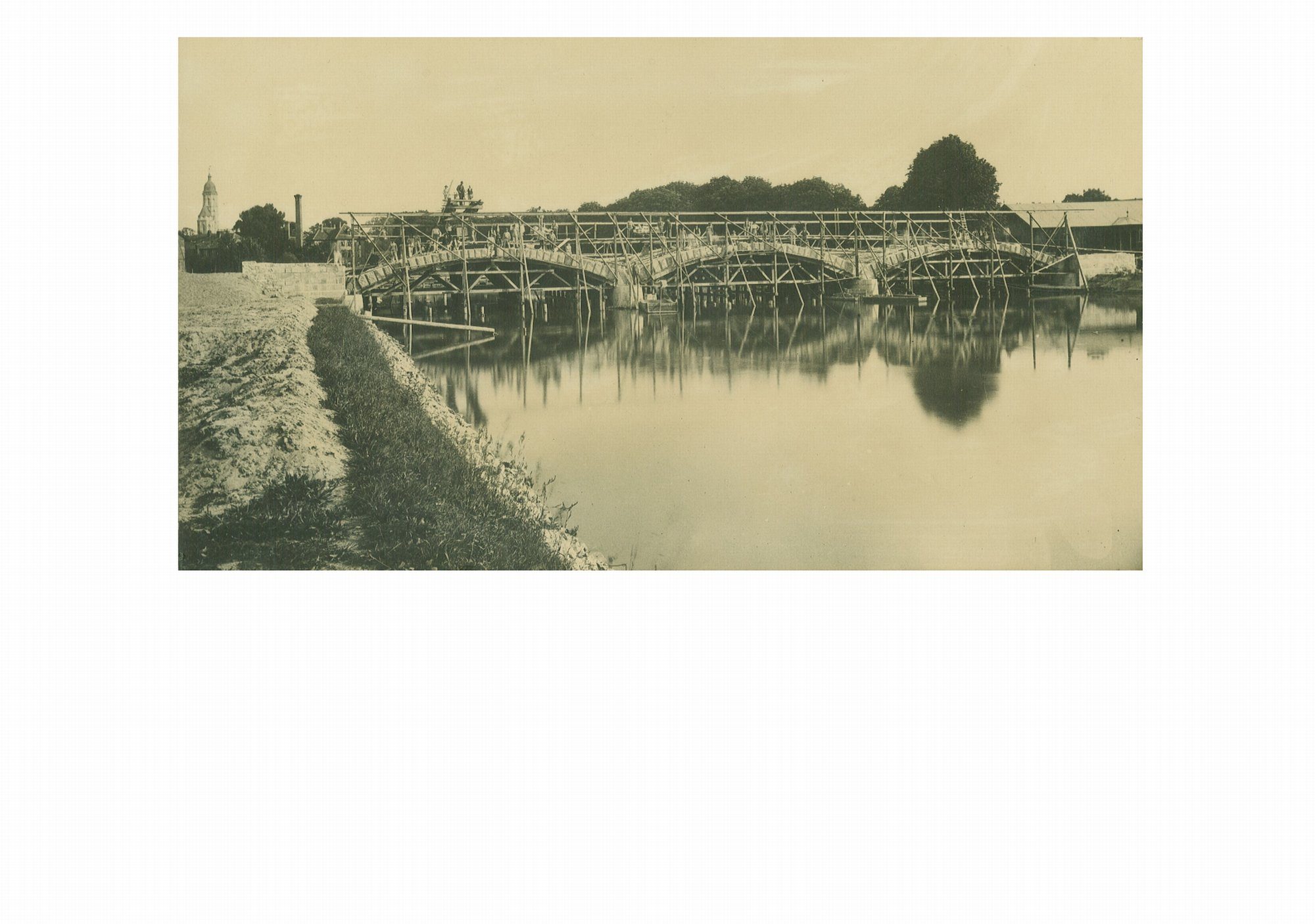 Wendenringbrücke, Baustellenfoto, Ansicht von Norden, 1887 (Wird bei Klick vergrößert)