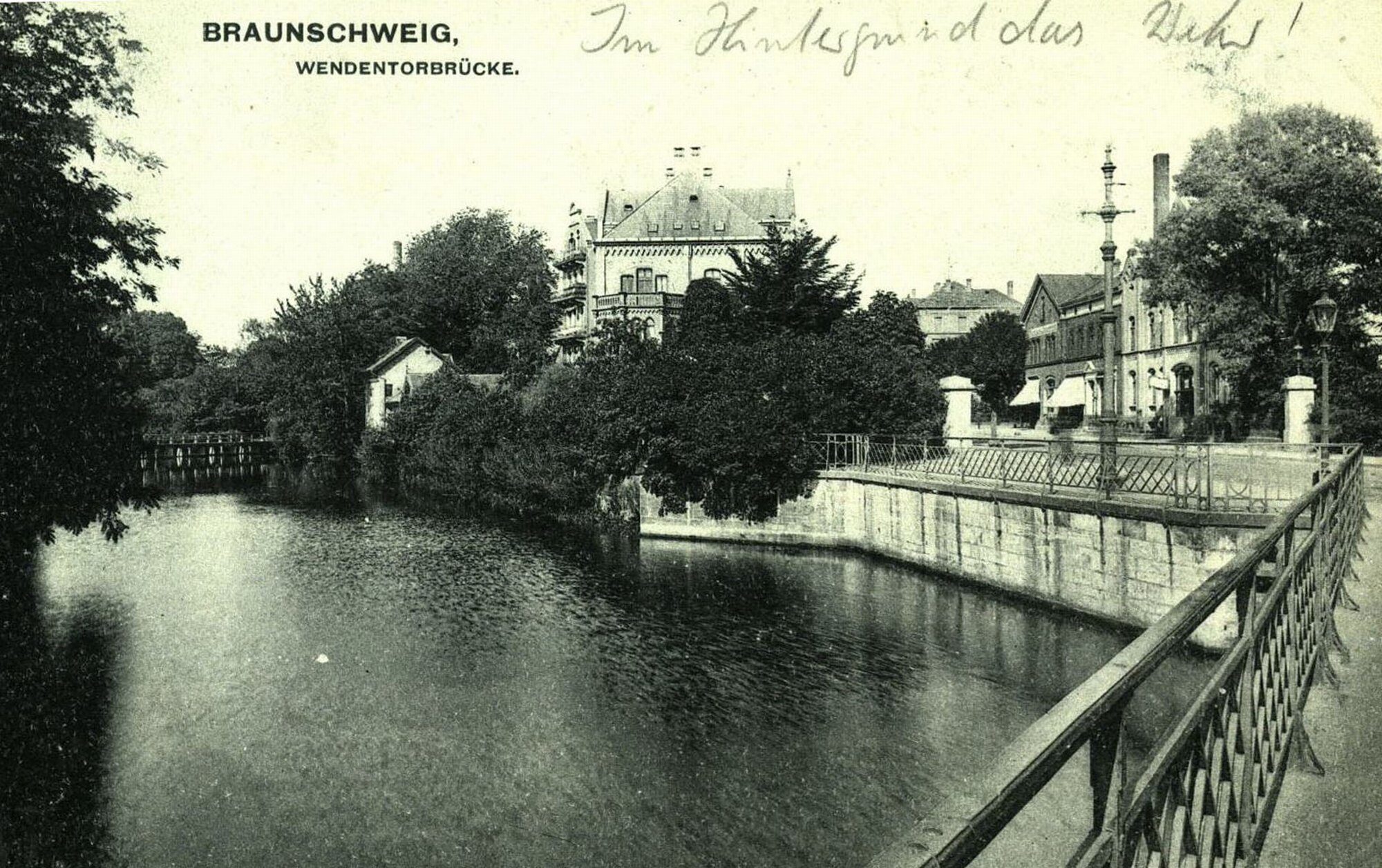 Wendentorbrücke, Blick nach Nordwesten, um 1900 (Wird bei Klick vergrößert)