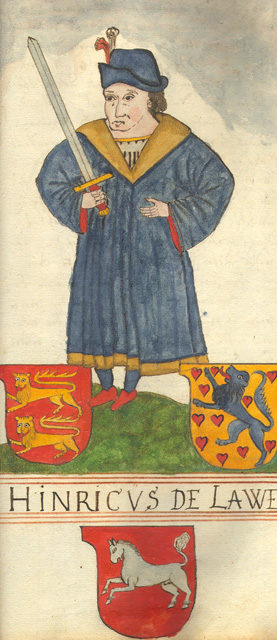 neuzeitliche Darstellung Heinrichs des Löwen aus der Abschrift des Braunschweiger Schichtbuches (Wird bei Klick vergrößert)