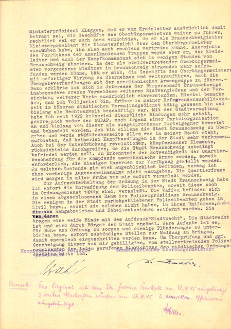 Kapitulationsvertrag vom 12. April 1945 (Wird bei Klick vergrößert)