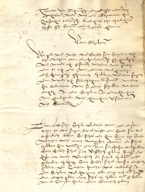 Entwurf der Kirchenordnung von Johannes Bugenhagen (Wird bei Klick vergrößert)