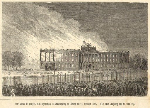 Schlossbrand 1865 (Wird bei Klick vergrößert)