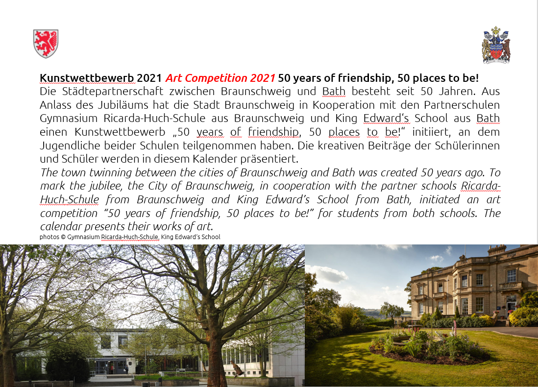 Kunstwettbewerb 2021 Art Competition 2021 (Wird bei Klick vergrößert)