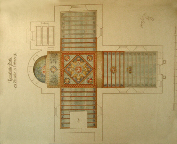 Entwurf für das Deckengemälde 1904 (Wird bei Klick vergrößert)