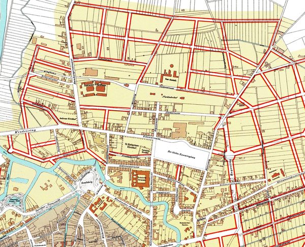 1889 Ortsbauplan (Wird bei Klick vergrößert)