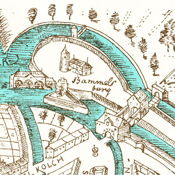Die Bammelsburg im Jahr 1606 (Wird bei Klick vergrößert)