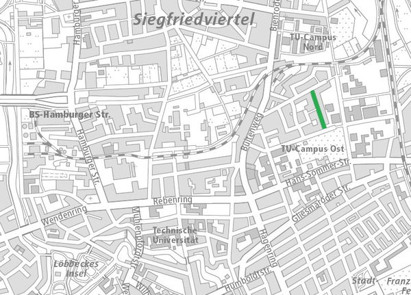 Die Brahmsstraße im Nördlichen Ringgebiet (1 : 40.000) (Wird bei Klick vergrößert)
