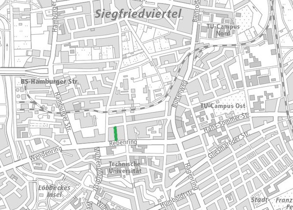 Die Eschenburgstraße im Nördlichen Ringgebiet (1 : 40.000) (Wird bei Klick vergrößert)