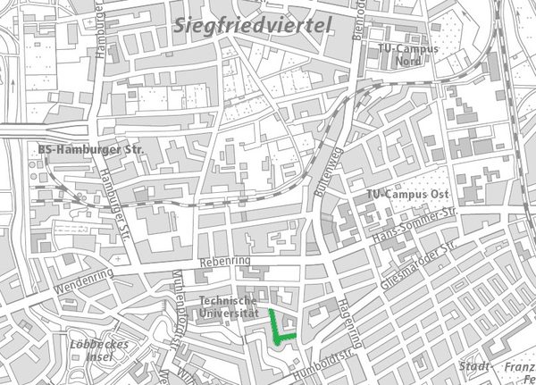 Die Gaußstraße im Nördlichen Ringgebiet (1 : 40.000) (Wird bei Klick vergrößert)