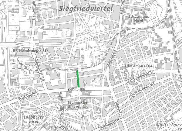 Die Geysostraße im Nördlichen Ringgebiet (1 : 40.000) (Wird bei Klick vergrößert)