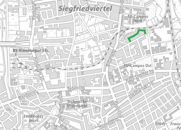 Die Händelstraße im Nördlichen Ringgebiet (1 : 40.000) (Wird bei Klick vergrößert)
