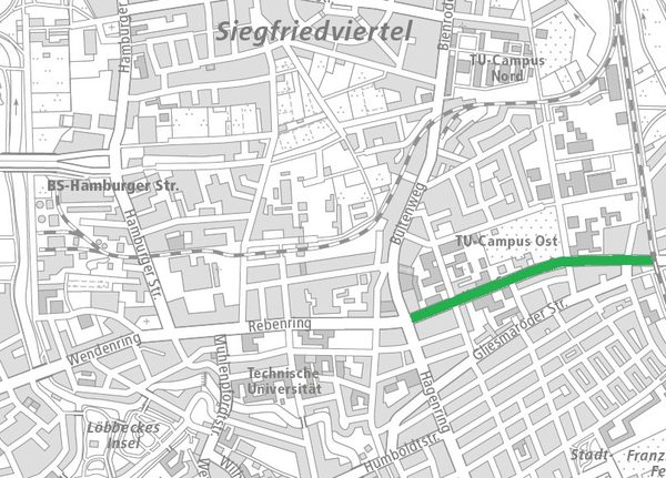 Die Hans-Sommer-Straße im Nördlichen Ringgebiet (1 : 40.000) (Wird bei Klick vergrößert)