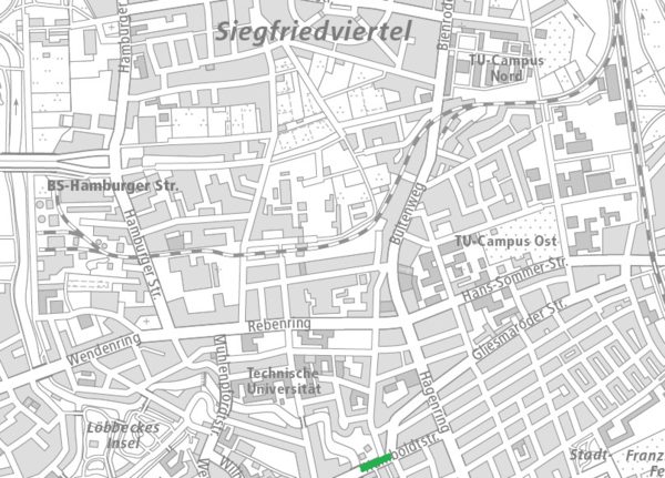 Die Humboldtstraße im Nördlichen Ringgebiet (1 : 40.000) (Wird bei Klick vergrößert)