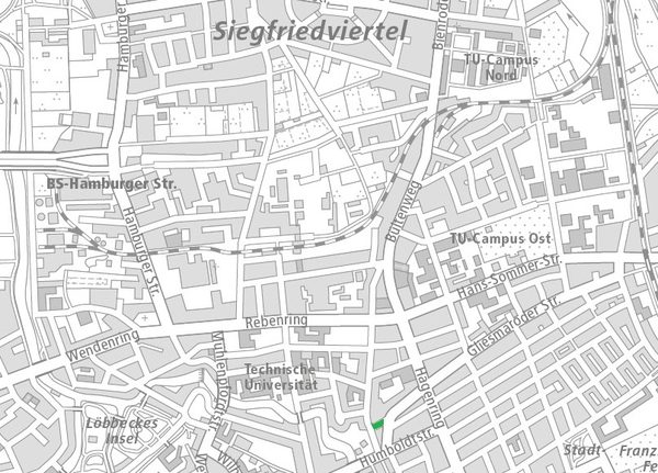 Die Linnéstraße im Nördlichen Ringgebiet (1 : 40.000) (Wird bei Klick vergrößert)