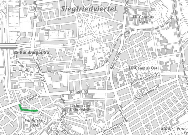 Die Pestalozzistraße im Nördlichen Ringgebiet (1 : 40.000) (Wird bei Klick vergrößert)