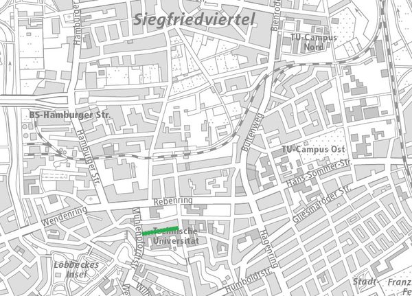 Die Schleinitzstraße im Nördlichen Ringgebiet (1 : 40.000) (Wird bei Klick vergrößert)