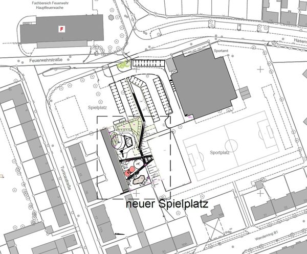 Plan Tunicastraße Spielplatz (Wird bei Klick vergrößert)