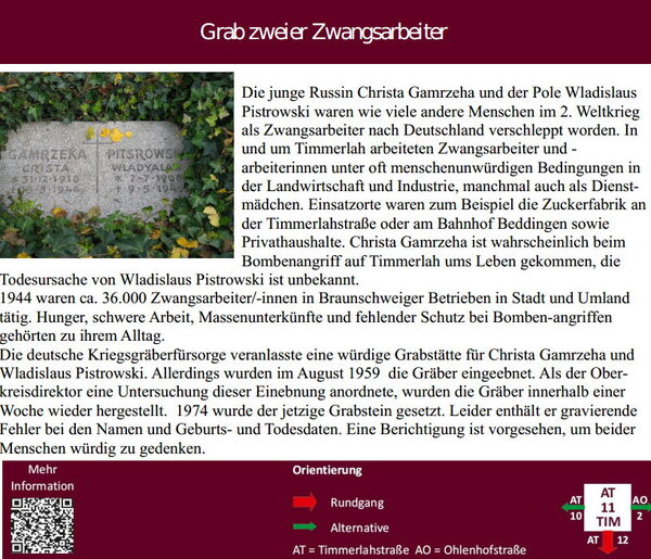 Zwangsarbeitergräber auf dem Friedhof (Wird bei Klick vergrößert)