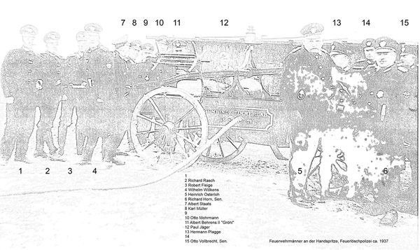 Vierrädrige Spritze v. 1879 mit Namen