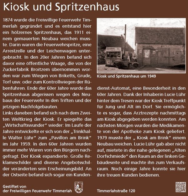 Historischer Dorfrundgang: Kiosk und Spritzenhaus (Wird bei Klick vergrößert)