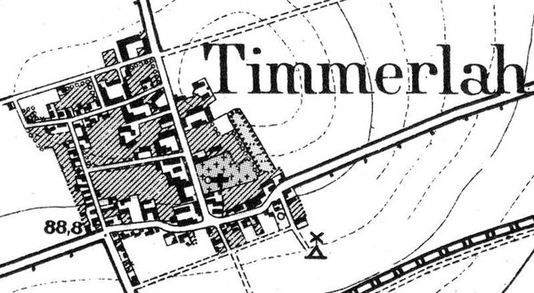 Grundriss Timmerlah mit Muehle rechts unten (Wird bei Klick vergrößert)